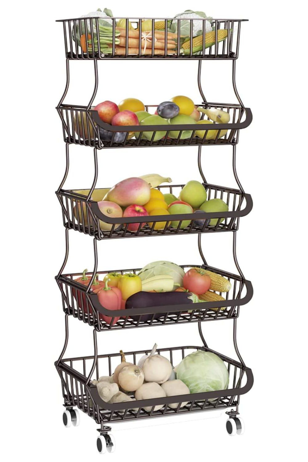 A Home 5 Tier Fruit Vegetable Basket For Kitchen, Fruit Vegetable