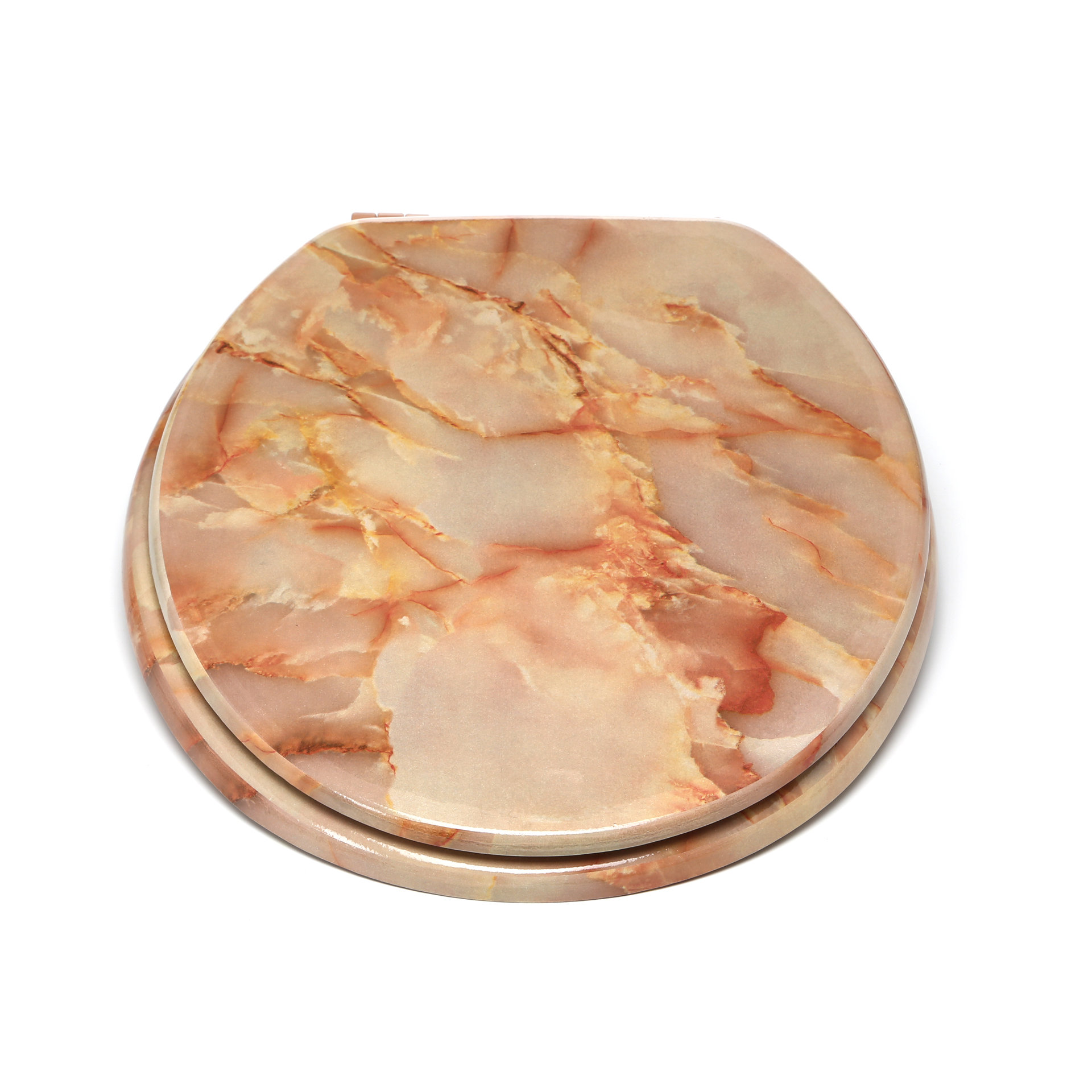 Trimmer Marbleized Molded Wood Round Toilet Seat & Reviews Wayfair