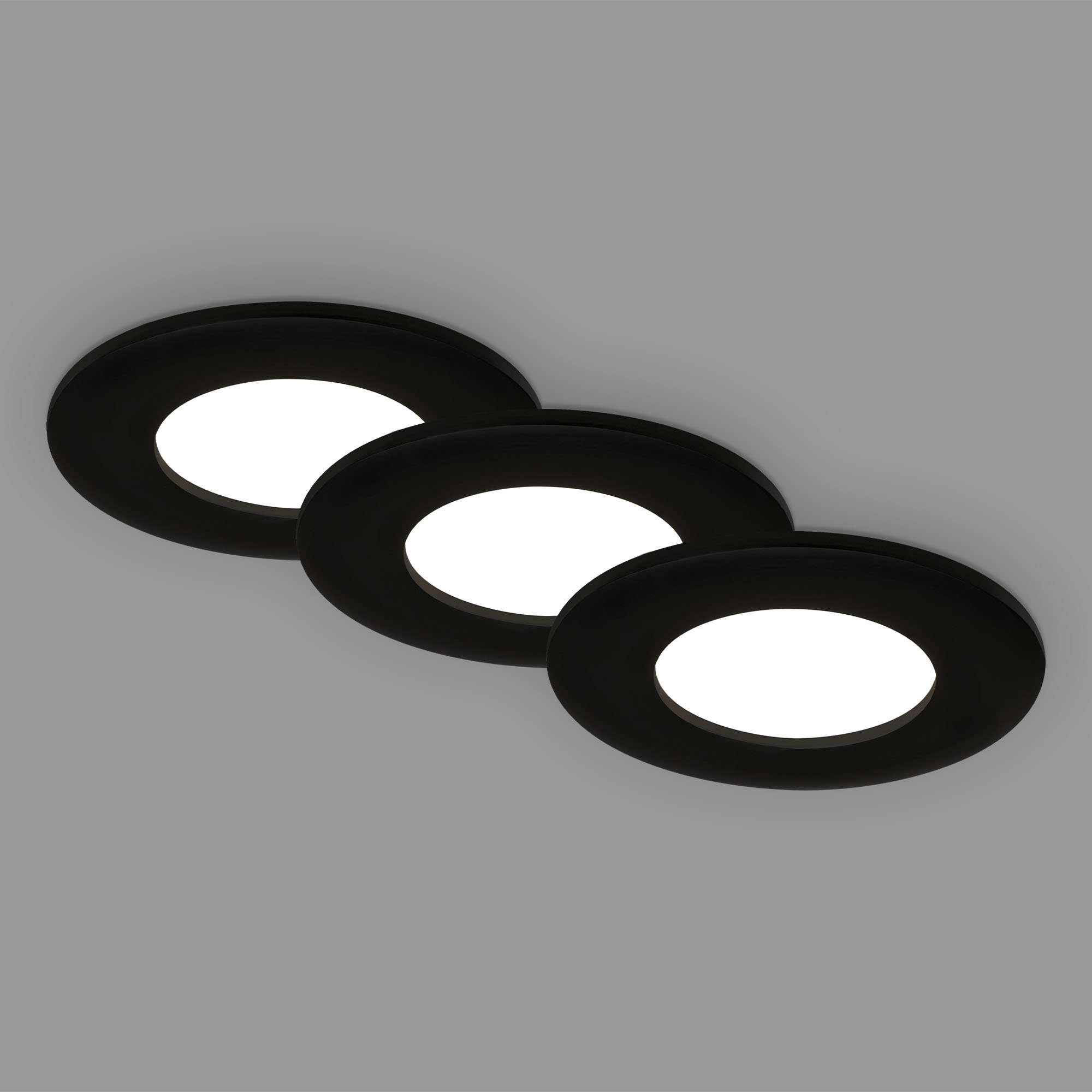 Ivy Bronx Set of 3 recessed ceiling lights, dimmable, LED recessed