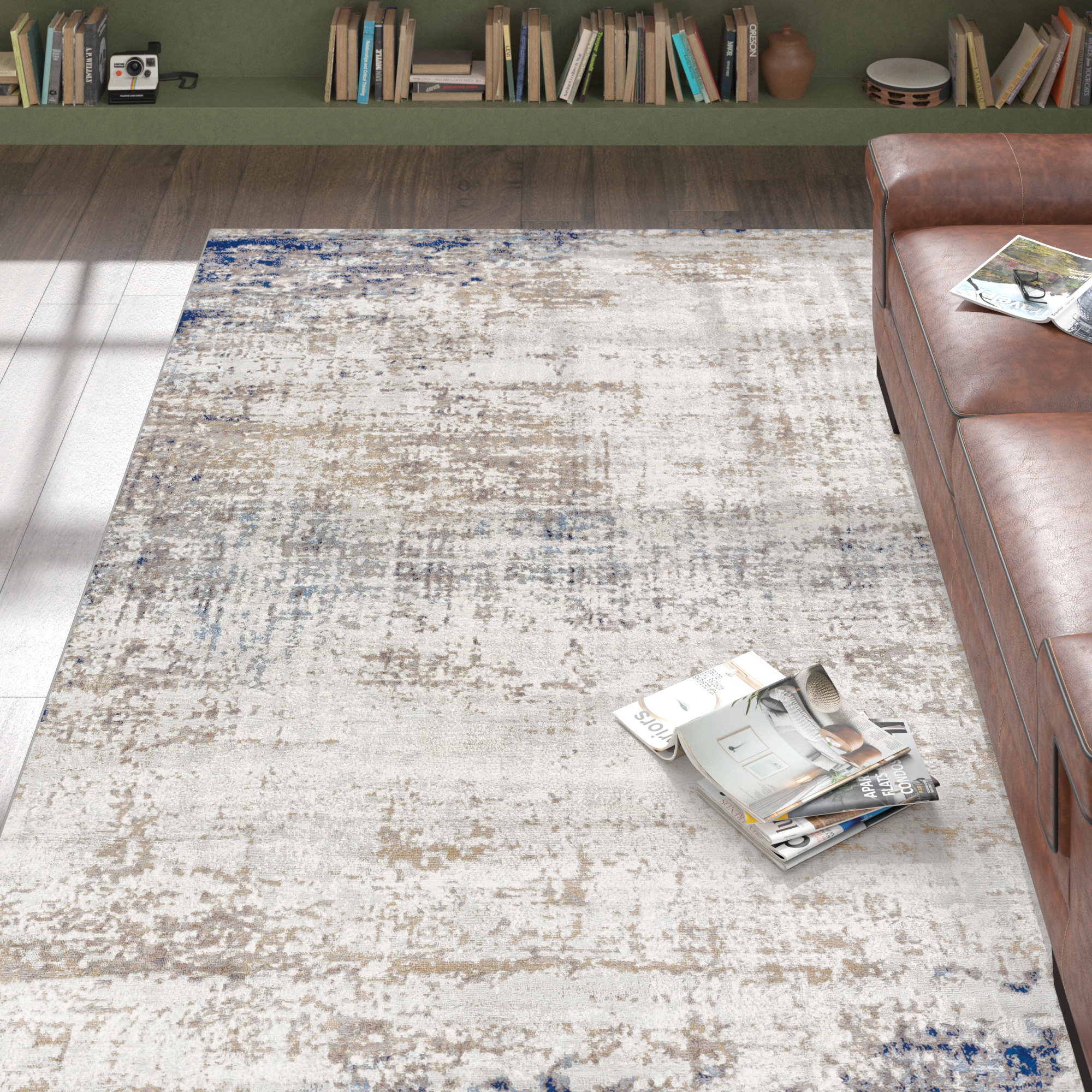 Trent Austin Design® Jemison Abstract Blue/Ivory Area Rug & Reviews