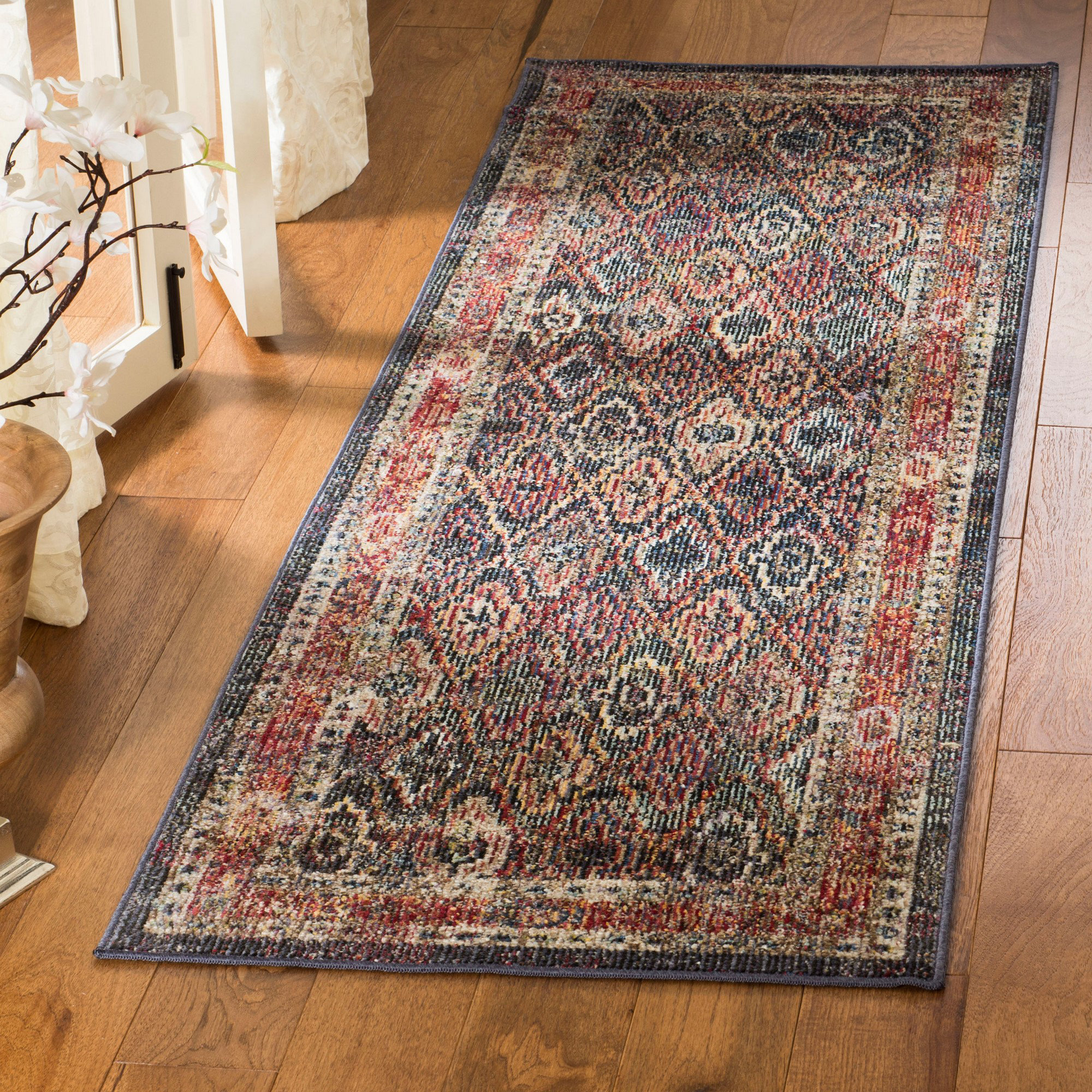 World Menagerie Orkney Navy/Gold/Red Area Rug & Reviews Wayfair