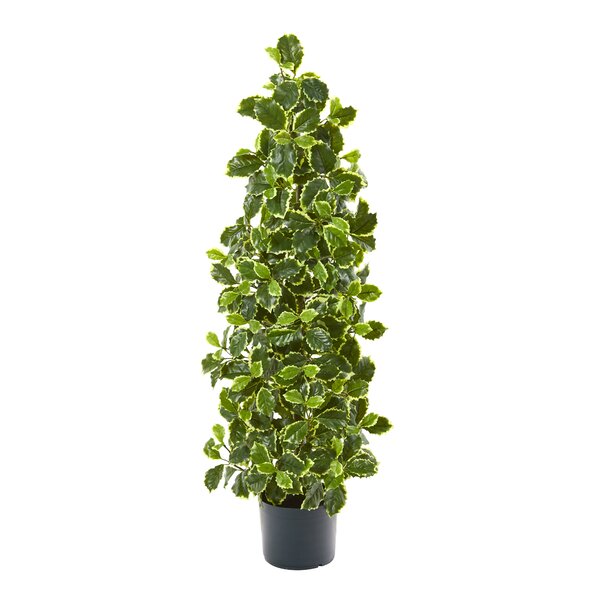 525 Leaves and 56 Berries Indoor 24 Huge Artificial Real Touch Holly Bush Outdoor UV Resistant Bush