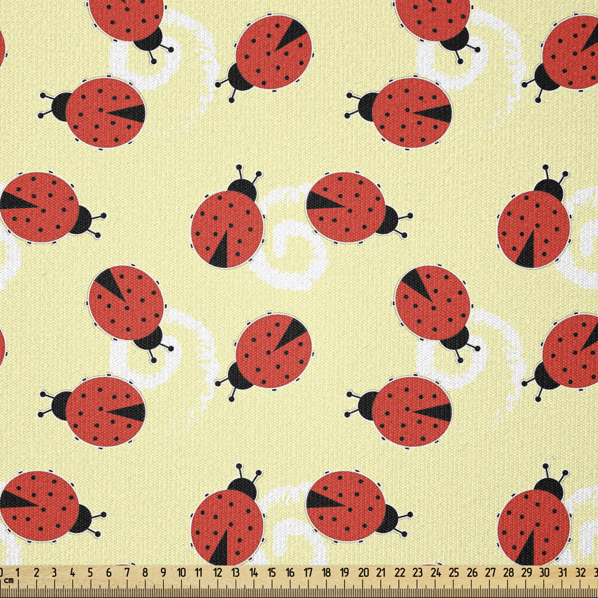 East Urban Home Ladybug Fabric By The Yard, Childish Graphic Ladybugs