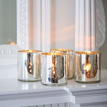 Design Varies Christmas Silhouette Frosted Glass Tealight Candle Holder 