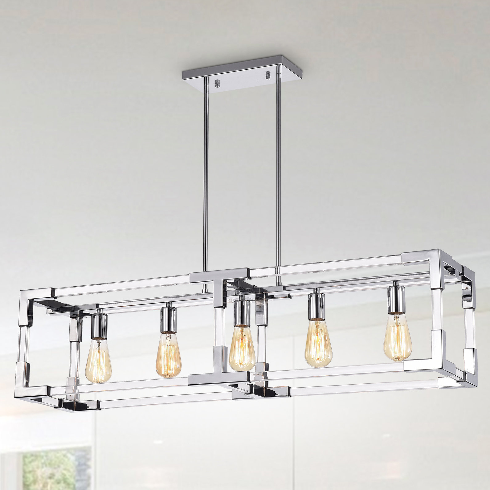 Williston Armiead 5Light Kitchen Island Rectangle Pendant Wayfair