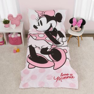 Black Pink White Disney Minnie Mouse Bright Pink Soft Plush Decorative Toddler Pillow 