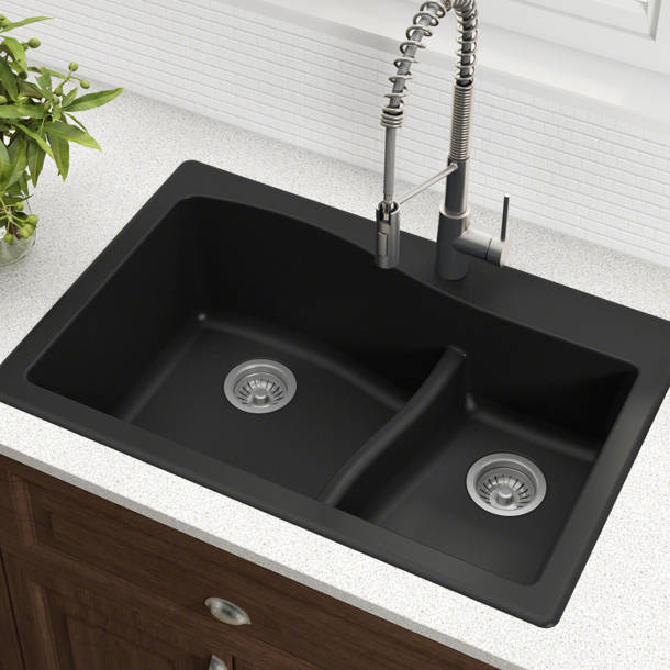 Swan Ascend Dual Mount Granite 33 In. 1-Hole Single Basin Kitchen Sink In Espresso Qz03322ad 170
