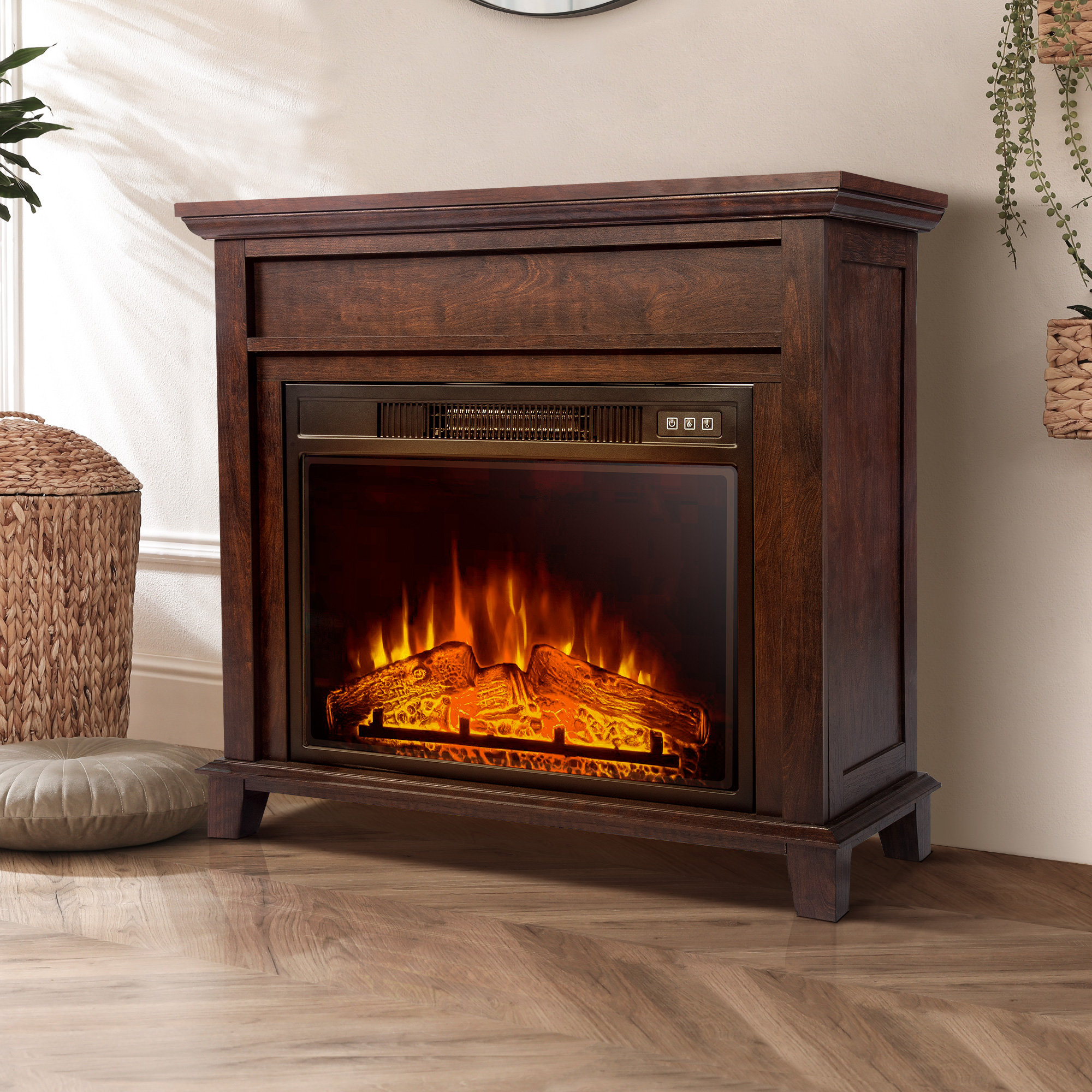 Winston Porter Fredine 31.65" W Electric Fireplace & Reviews Wayfair