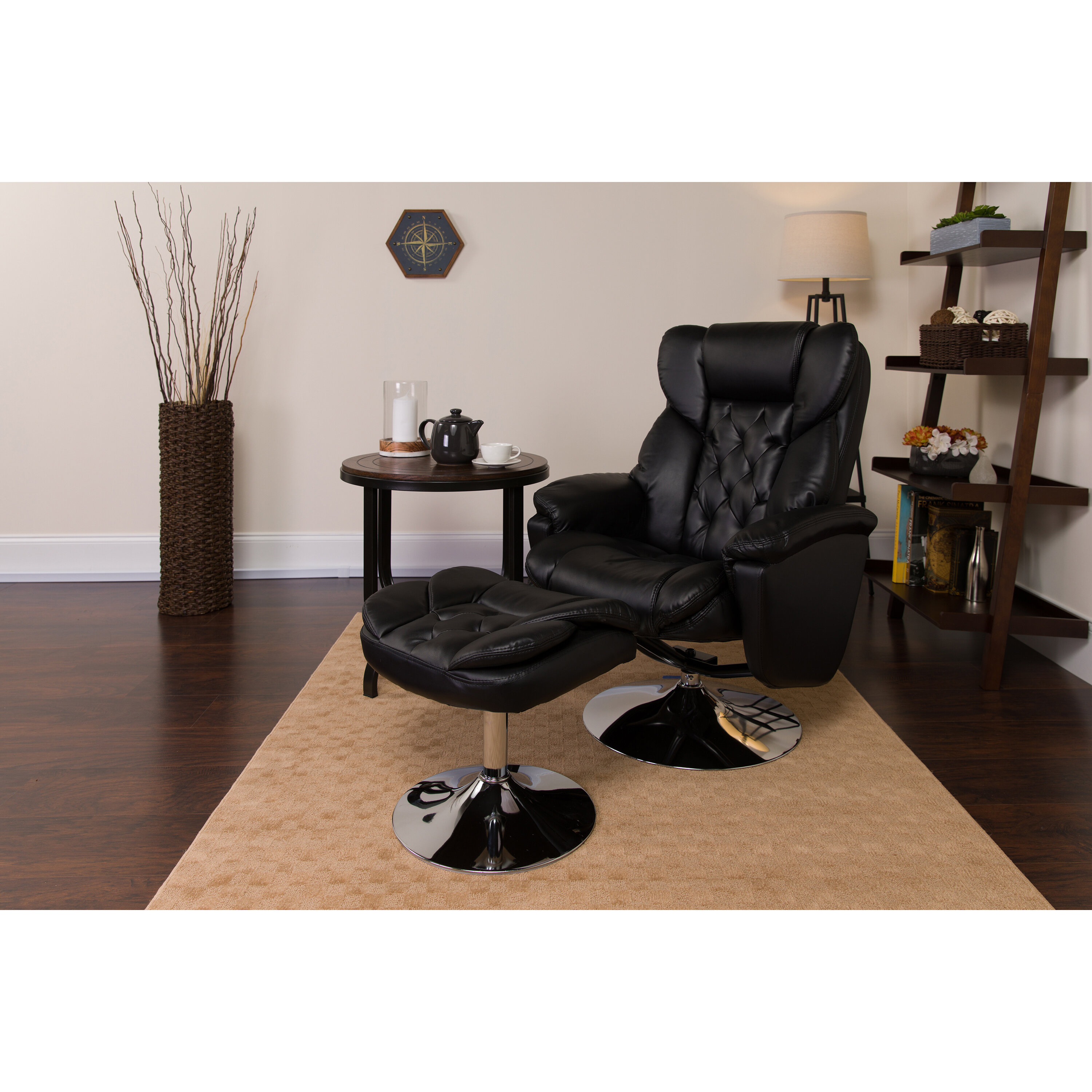 Beno 30” Wide Manual Swivel Standard Recliner with Ottoman