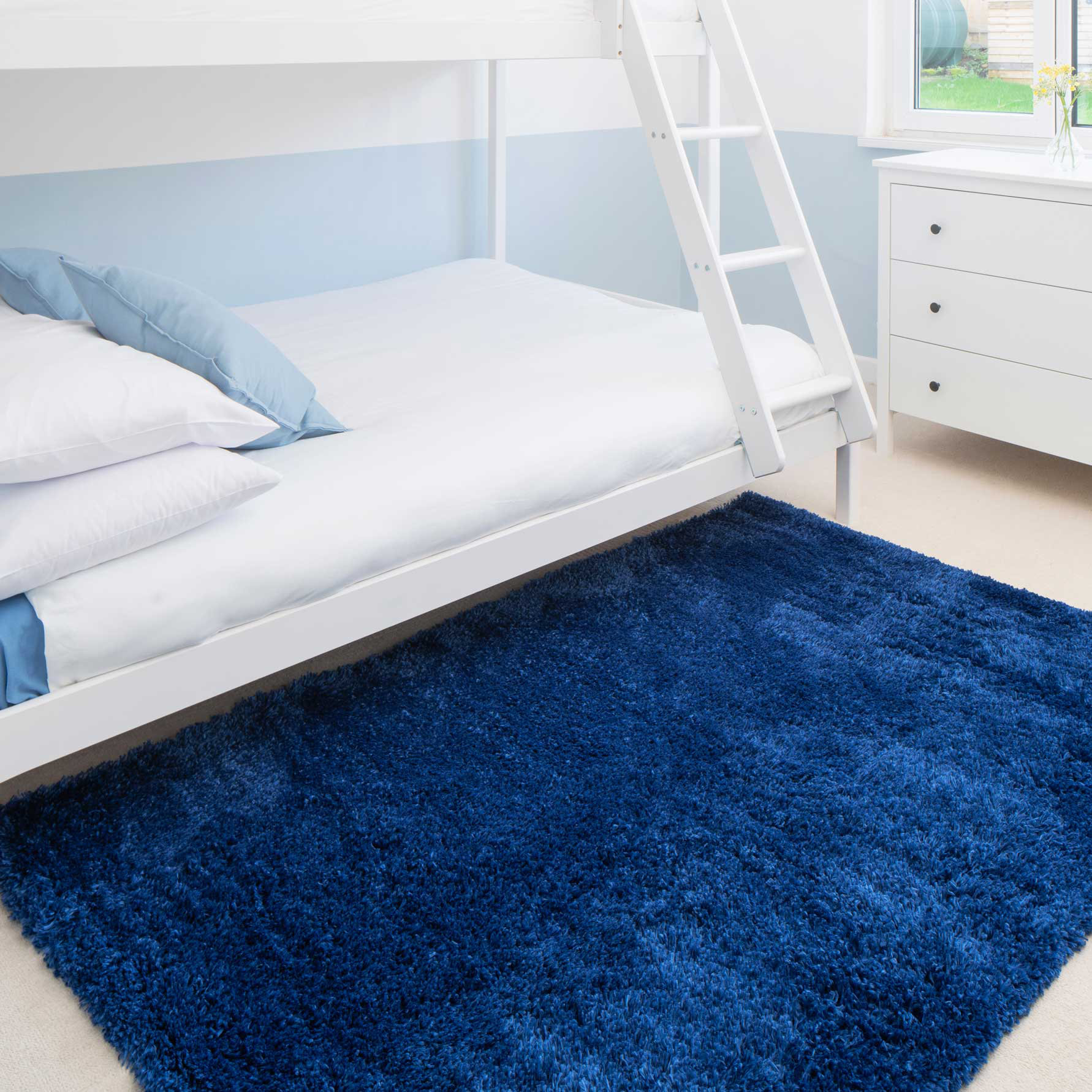 17 Stories Anastos Durable Super Soft Shaggy Navy Rug Wayfair.co.uk