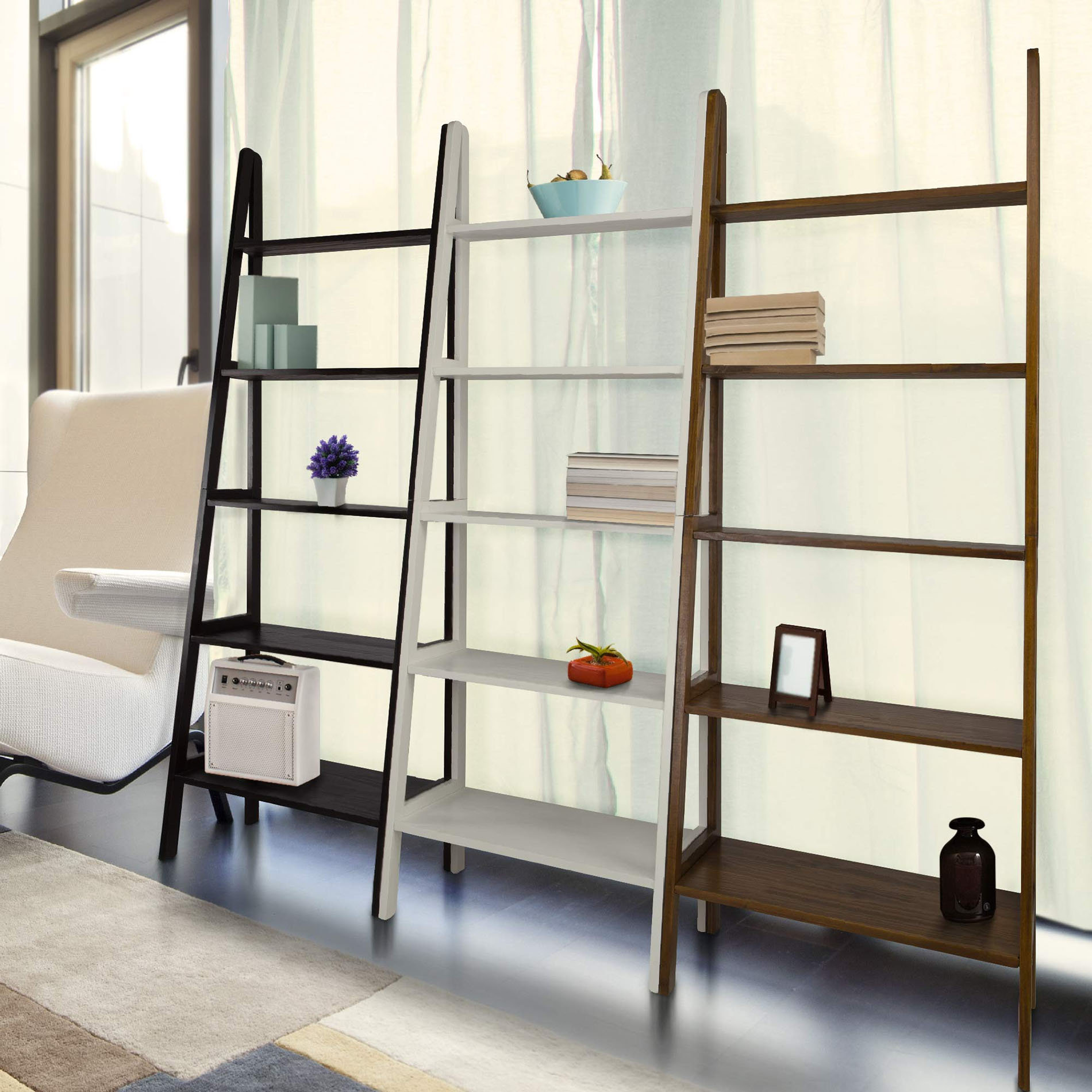 Latitude Run® 72'' H x 24.75'' W Metal Ladder Bookcase Wayfair