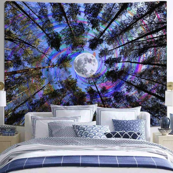 Black Light Tapestry Art Wall Hanging Sofa Table Bed Cover Home Decor 
