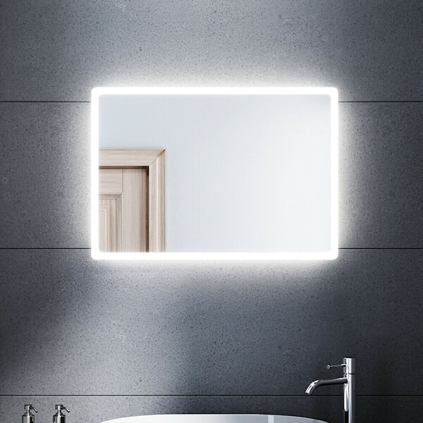 Badspiegel LED Touch Heizung 45×60 50×70 60×80cm Wandspiegel Kaltweiß Spiegel 