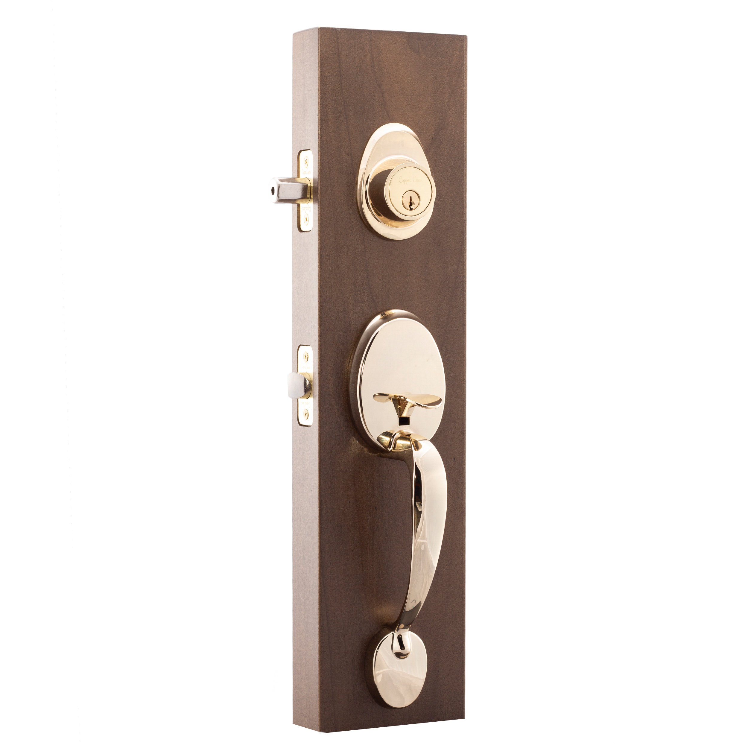 Copper Creek Handleset with Single Cylinder Deadbolt and Door Knob and