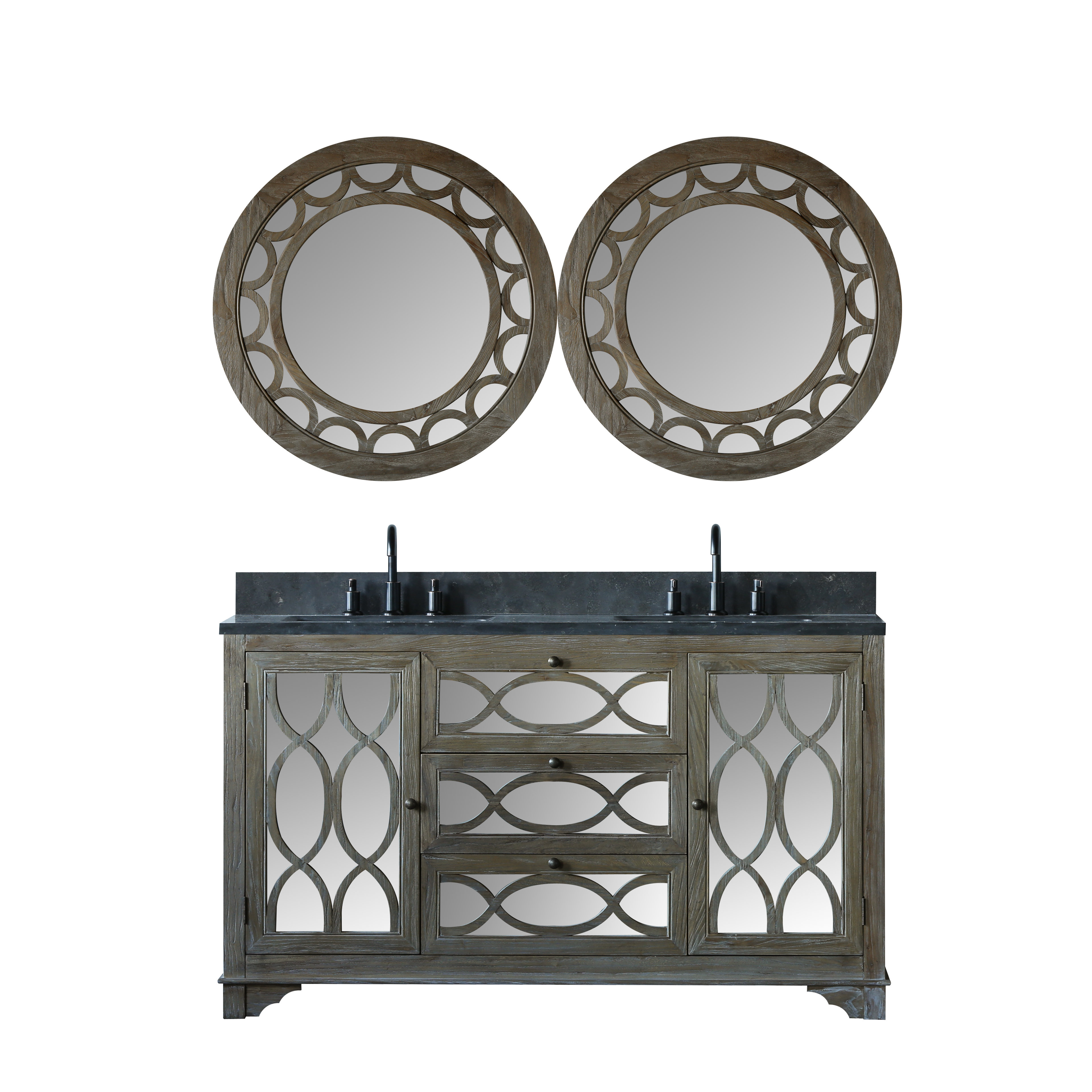 Rosecliff Heights Aldora 60'' Freestanding Double Bathroom Vanity with