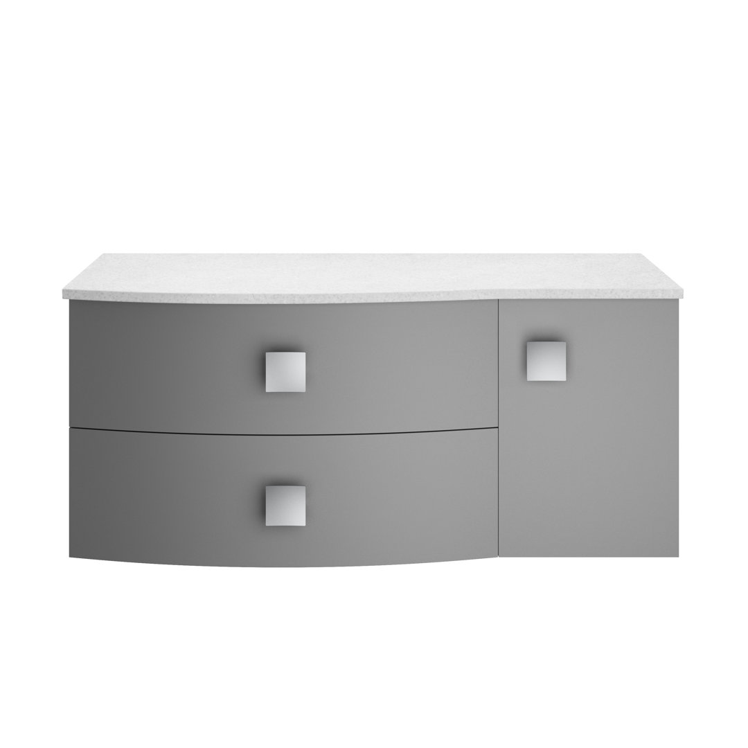 VASARI 101.2Cm Wall Mounted Single Bathroom Vanity Base Only gray