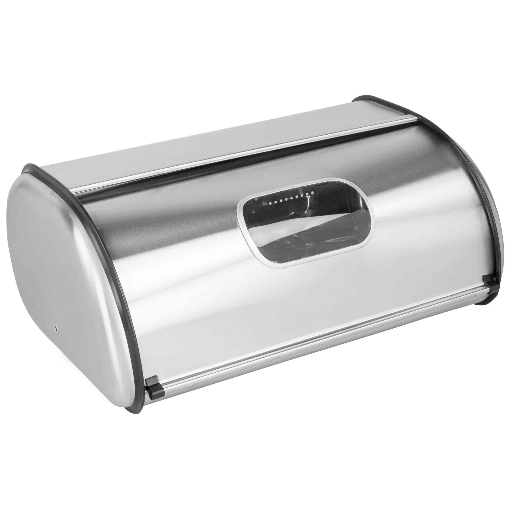 Latitude Run® Pye Stainless Steel Roll Top Bread Box with Window