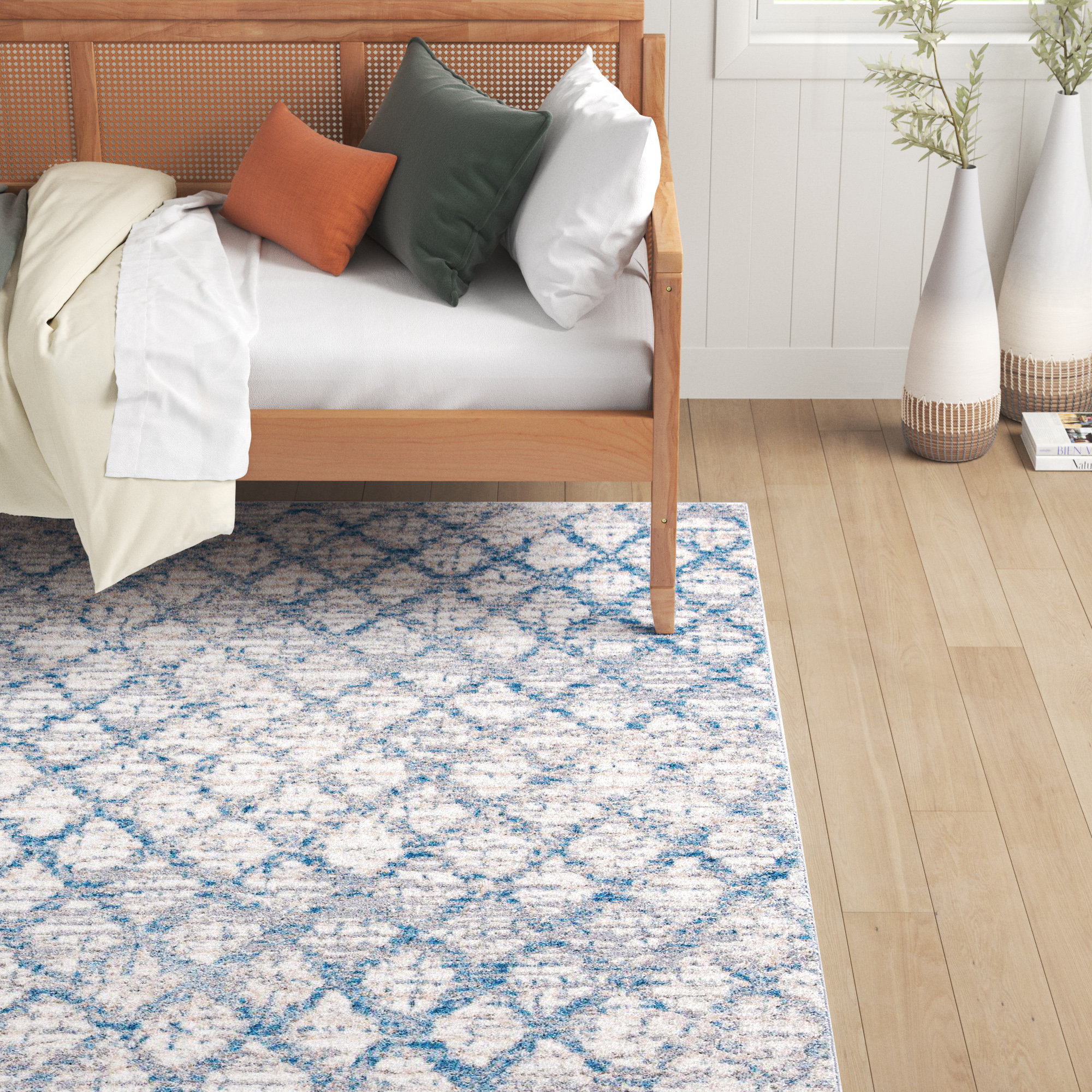 Sand & Stable Peabody Geometric Blue/Ivory Area Rug & Reviews Wayfair