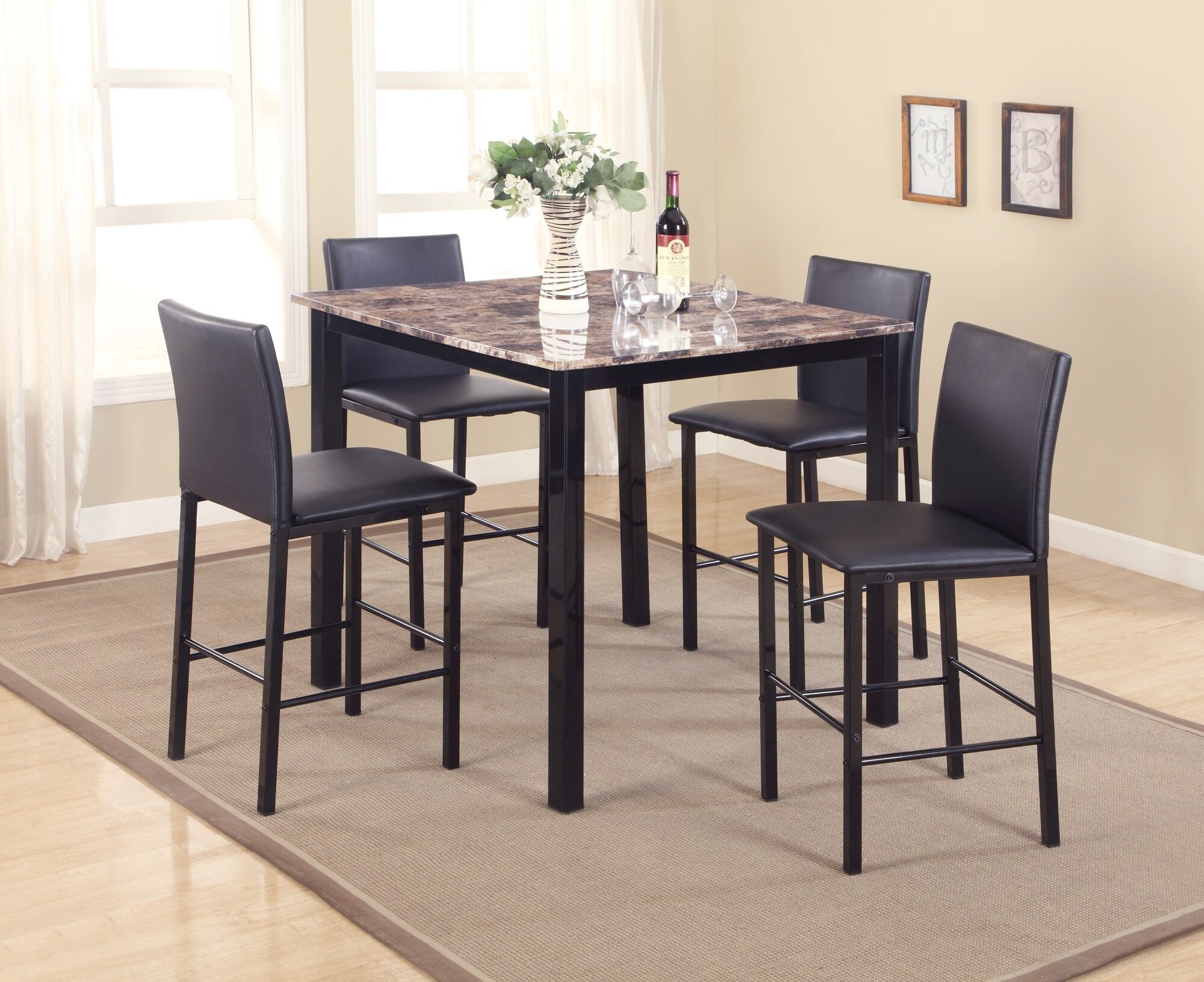 noyes 5 piece dining set red barrel studio chair