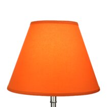 Large Wide and Shallow Statement Lampshade Lightshade Bright Plain Solid Orange 