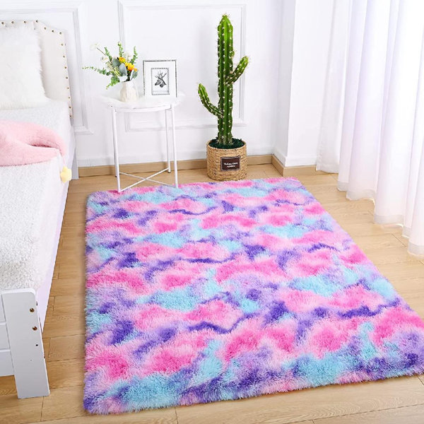 Pink Kids Rug Cute Unicorn Design Carpet Nursery Soft Small Large Childrens Mats 