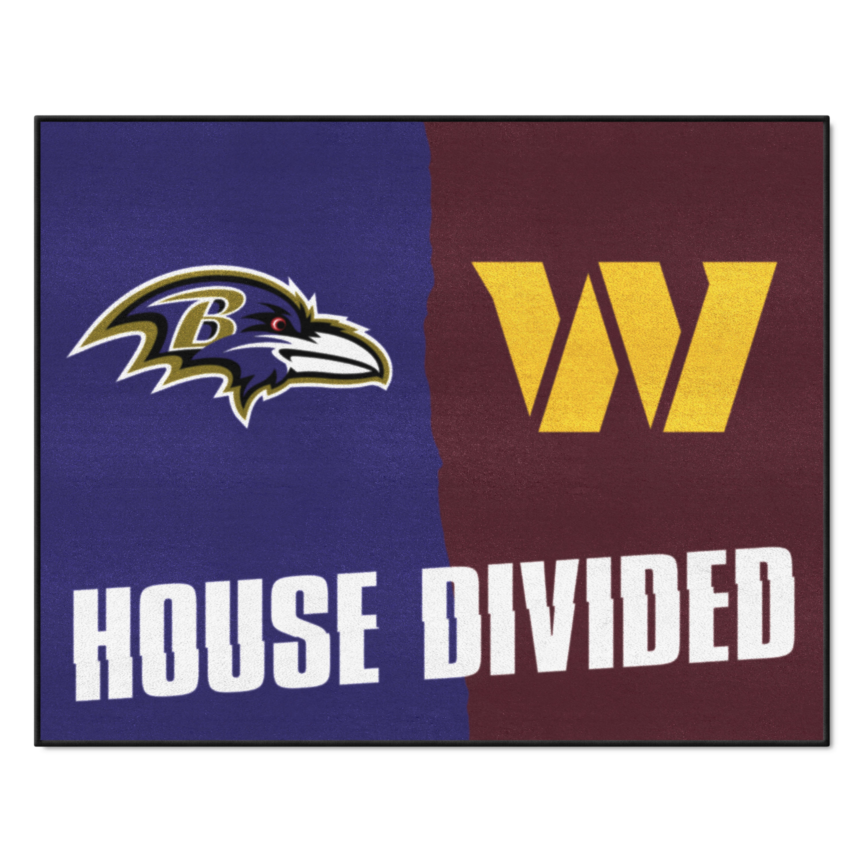 FANMATS NFL House Divided - Ravens / Football Team_NFL House Divided -  Ravens / Football Team House Divided Rug - 34 In. X  In. | Wayfair