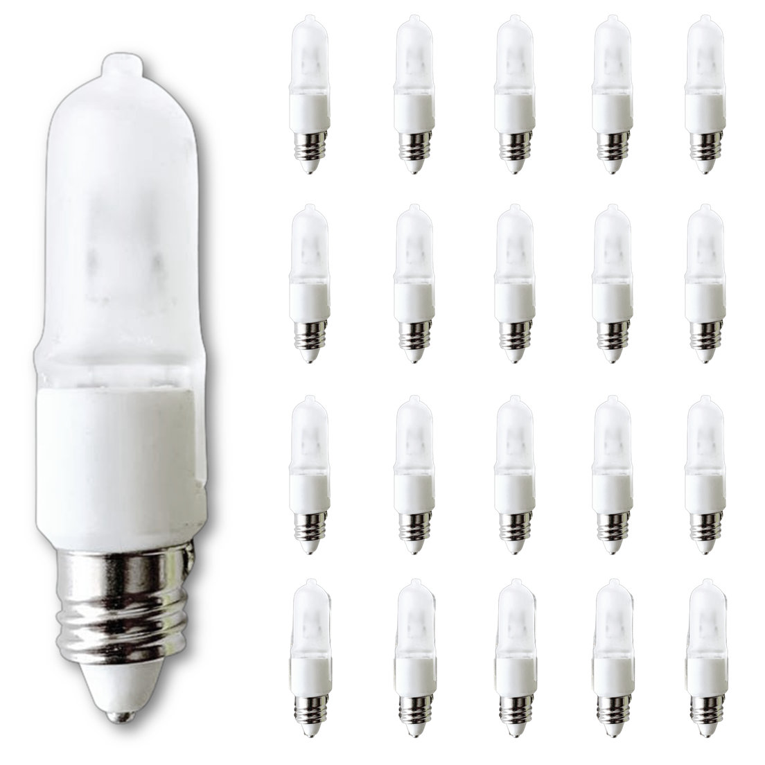 Candex Lighting 75 Watt, T4 Halogen, Dimmable Light Bulb, Warm White