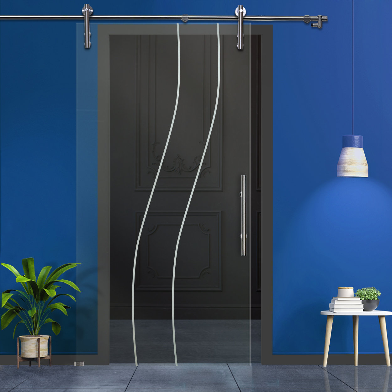 GlassDoor.us Sliding Glass Barn Door With V1000 Installation Hardware Kit Wayfair