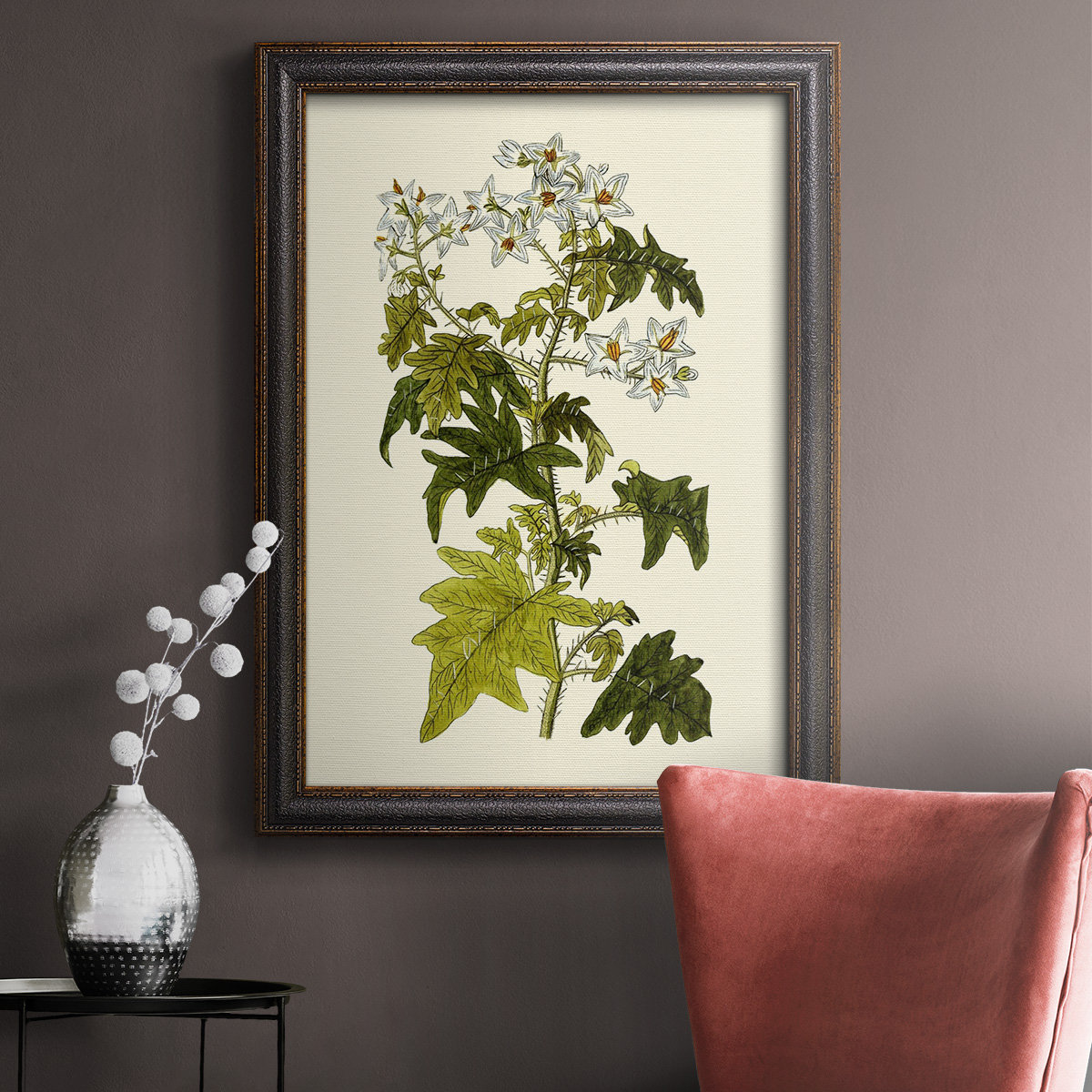 August Grove® Olive Greenery VI - Picture Frame Painting on Canvas