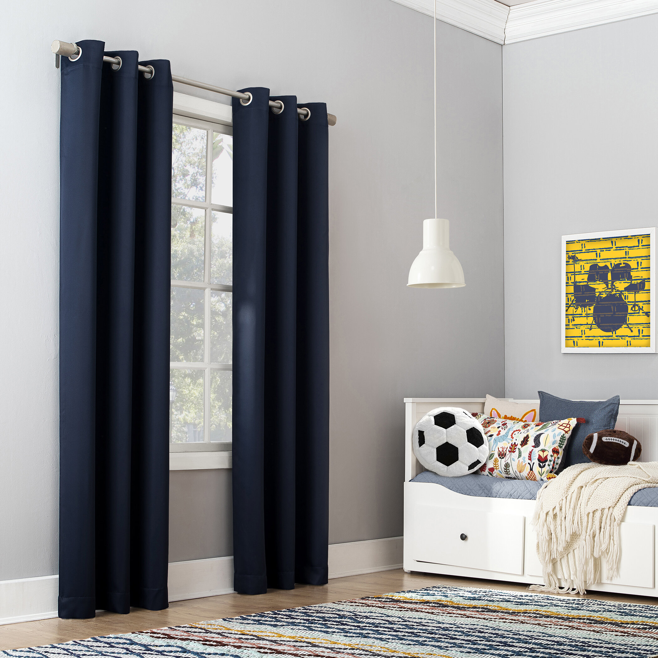 Sea World Decor 3D Print Thermal Insulating Blackout Curtain Drapes for Kids 