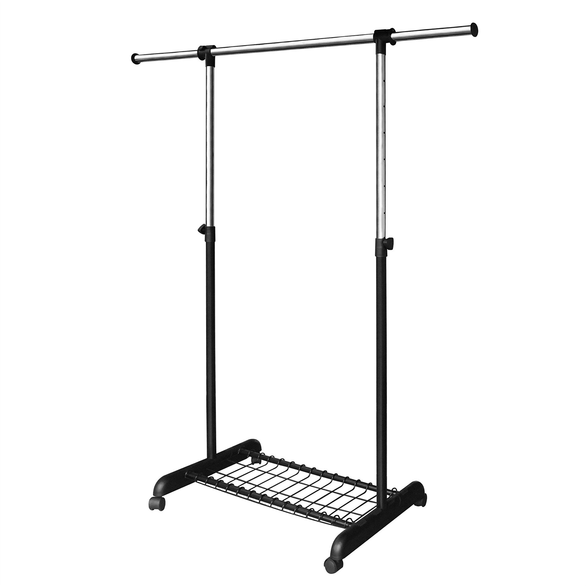 Symple Stuff Free Standing Clothing Rack On Wheels, Adjustable Garment