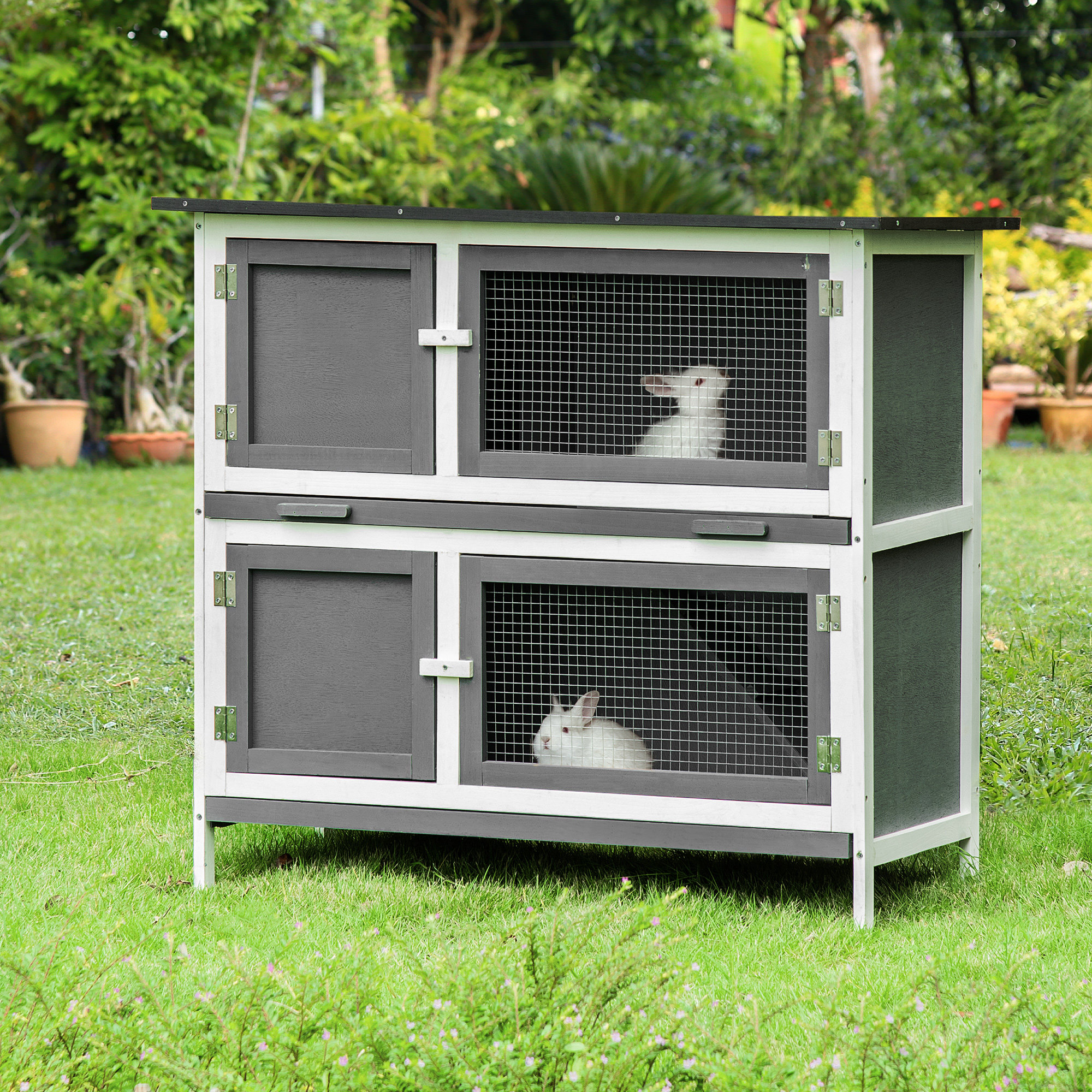 Pawhut Weather Resistant Rabbit Hutch with Ramp Wayfair.co.uk