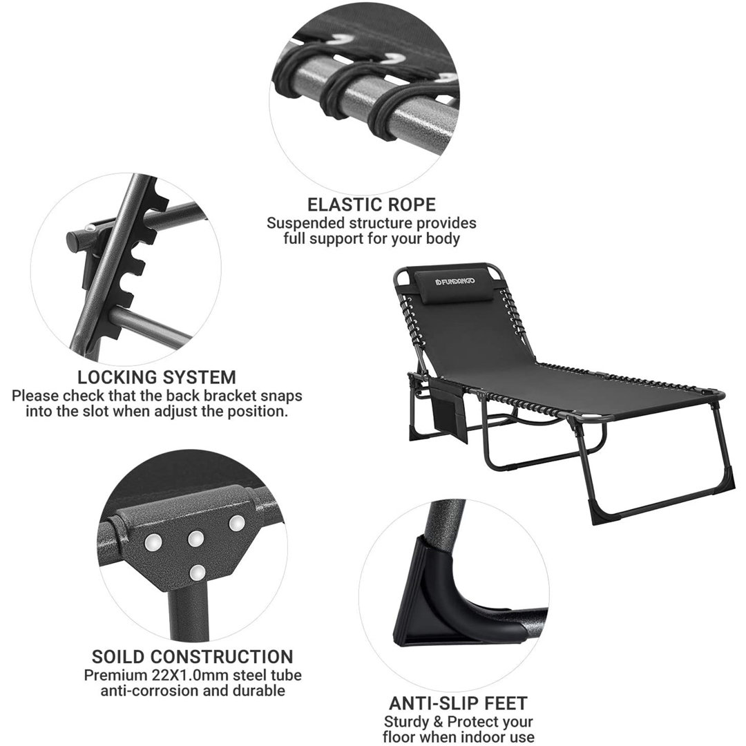 lanman Verstellbares Gartenliegen-Set