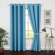 Huge Choice of Colours & Sizes Pair of Canvas Ring Top Blackout Curtains 