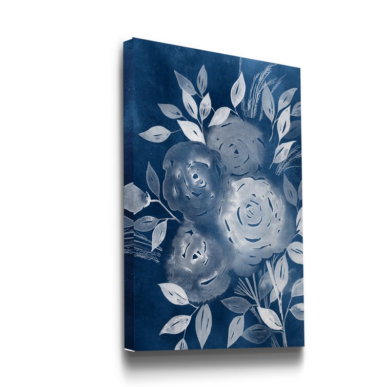 Red Barrel Studio® Cyanotype Roses II On Canvas Print | Wayfair