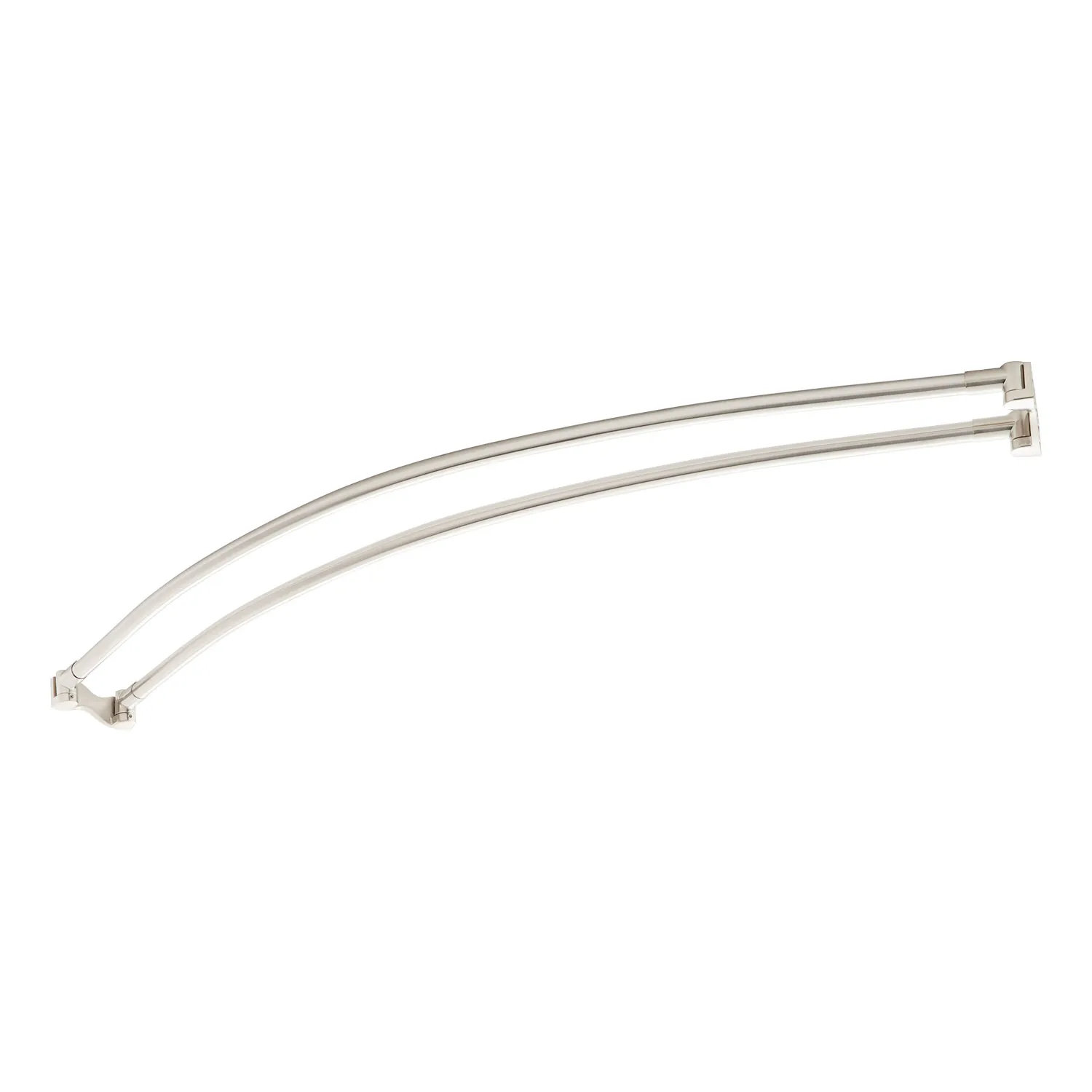 Signature Hardware 60" Brass Curved Double Bar Shower Curtain Rod Wayfair