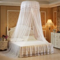 No Frame Luxury Lace Canopy Insect Mosquito Net Bed Netting Full Queen King Size 
