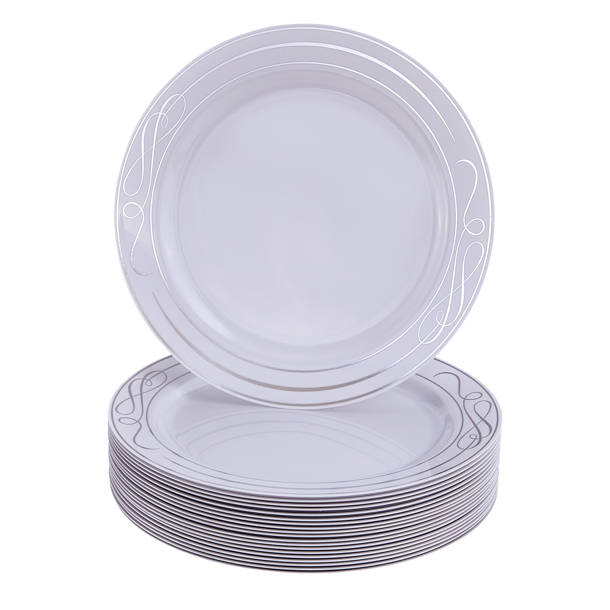 Silver Spoons Bella Heavy Weight Plastic Disposable Party Supplies Set ...
