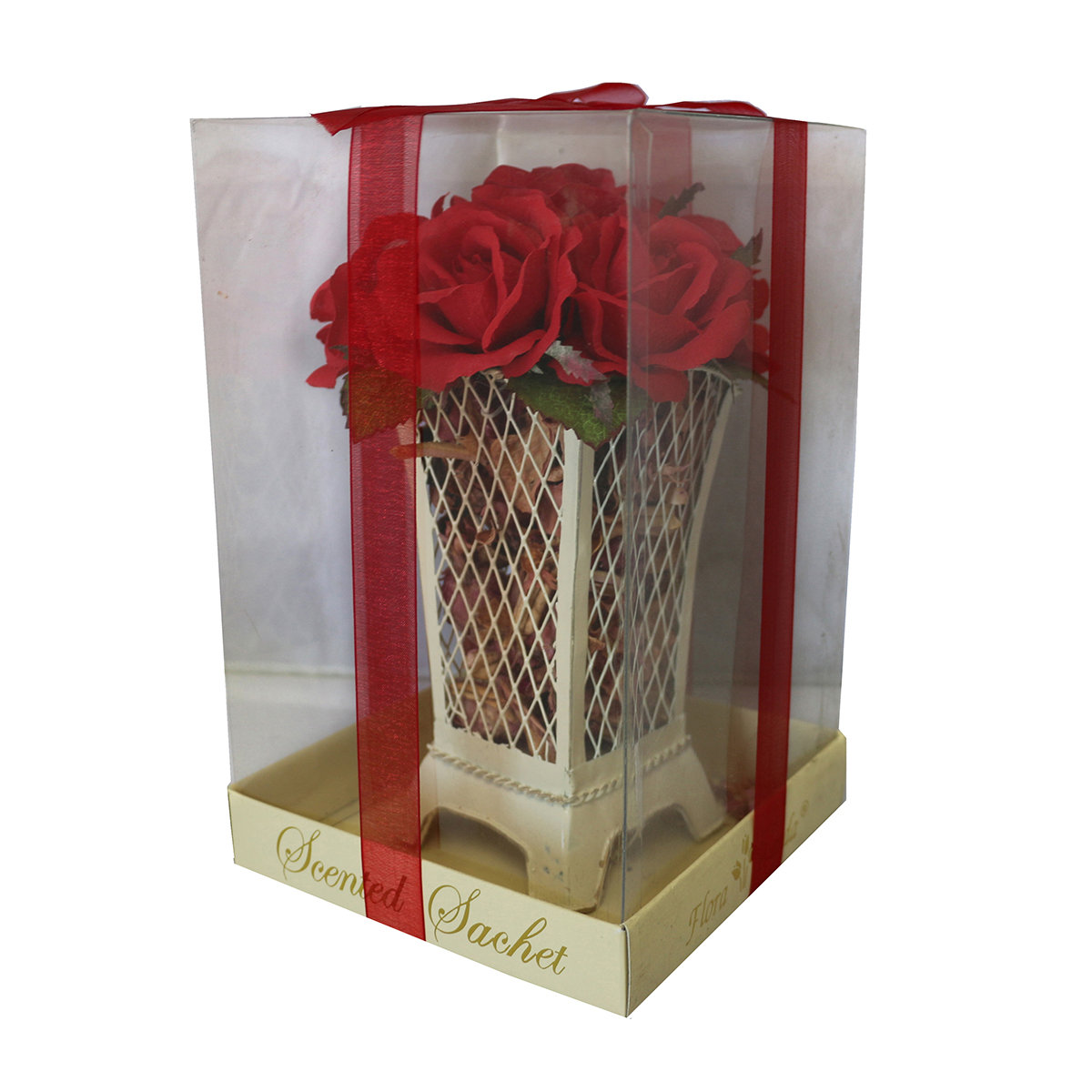 House of Hampton® Potpourri Apple Roses Floral Arrangement in Tin Pot