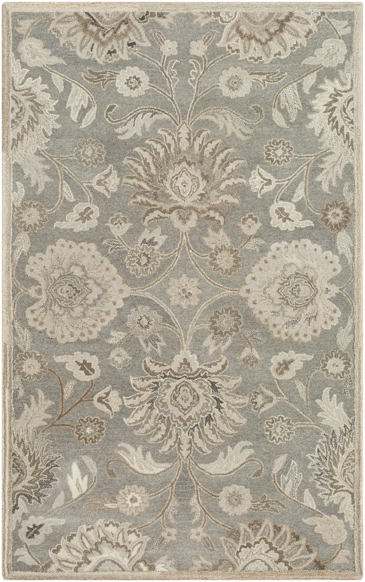 Lark Manor Applegate Floral Handmade Tufted Wool Taupe/Camel/Gray Area Rug & Reviews Wayfair