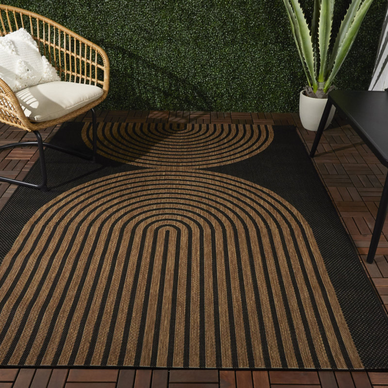 Sophia Black/Brown Indoor/Outdoor Rug & Reviews | AllModern