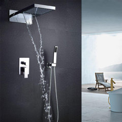 Venice Multifunctional Polished 2 Way Rainfall Thermostatic Complete Shower System with Rough-in Valve
