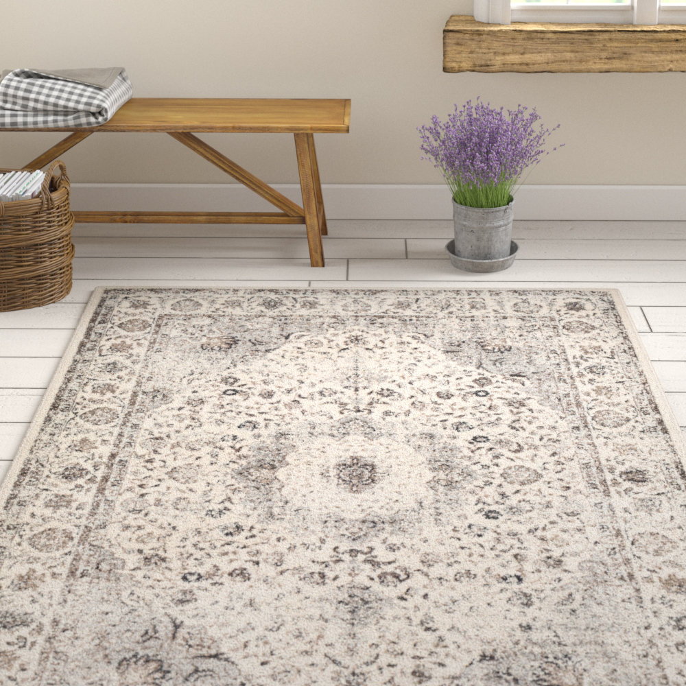 Ophelia & Co. Maleisha Distressed Taupe/Beige Area Rug & Reviews Wayfair