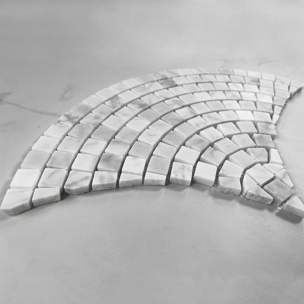 Marble Online 7" x 13" Marble Fish Scale Mosaic Wall & Floor Tile Wayfair