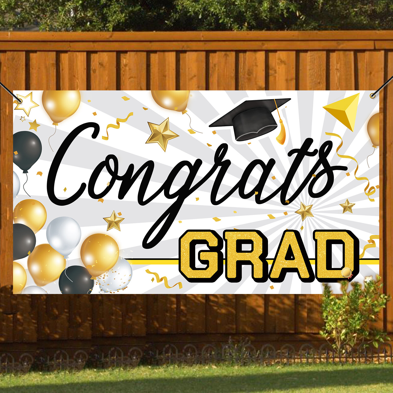 Graduation Decorations 2021 Blue and Gold Extra Large 71” x 40” Backdrop Banner 