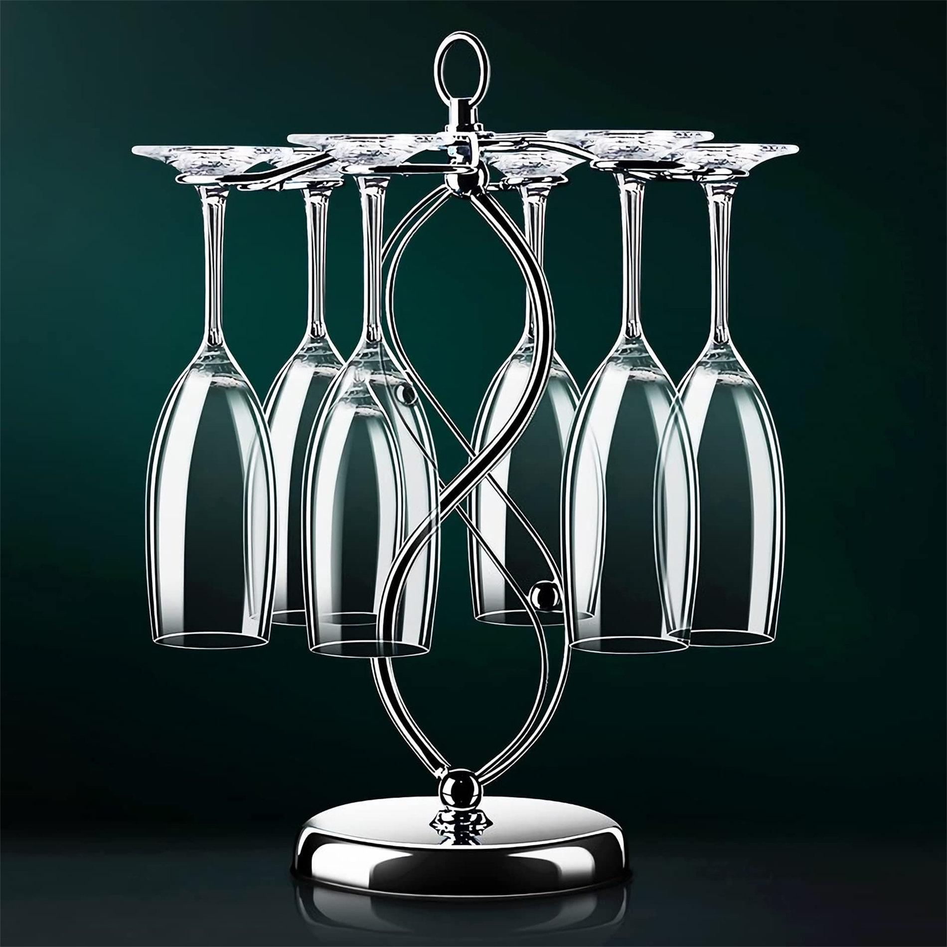 Fairmont Park Tabletop Wine Glass Rack, 6 Wine Glasses Holder Storage