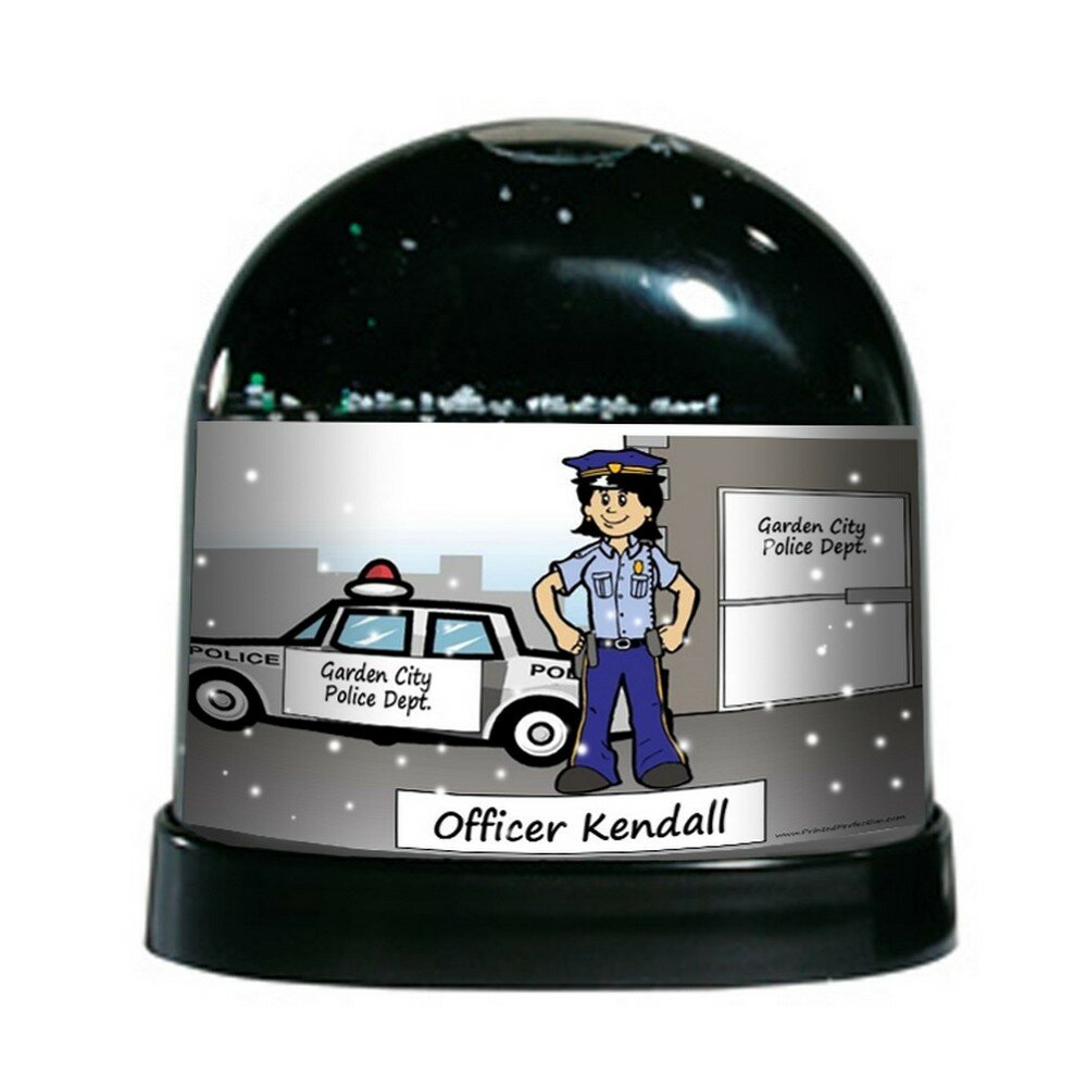 The Holiday Aisle® NTT Cartoon Caricature Female Police Officer Snow Globe  | Wayfair