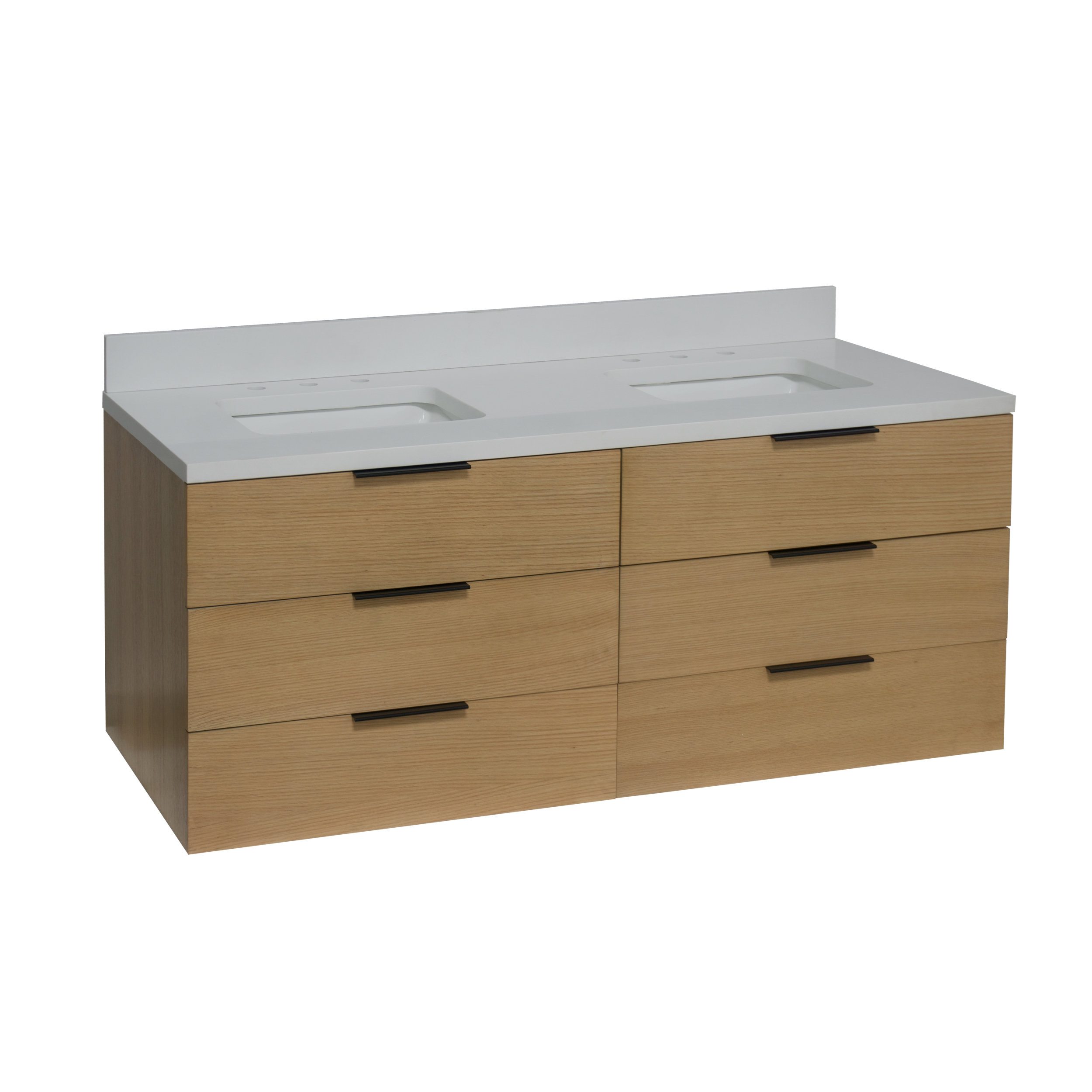 Hokku Designs Cairnbrook 60'' Wall Mounted Double Bathroom Vanity with