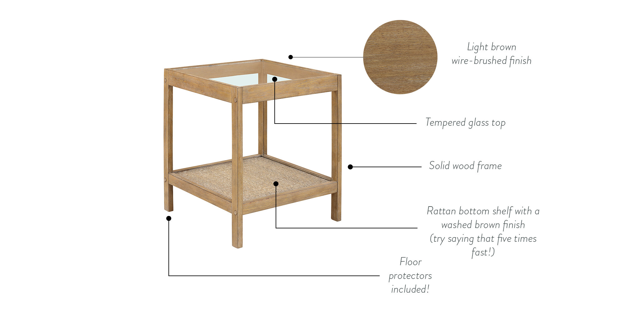 Bayou Breeze Emmie Glass End Table & Reviews Wayfair Canada