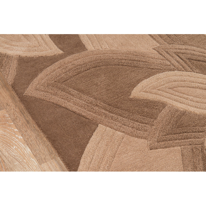 Red Barrel Studio® Cloninger Handmade Wool Mocha Rug & Reviews | Wayfair